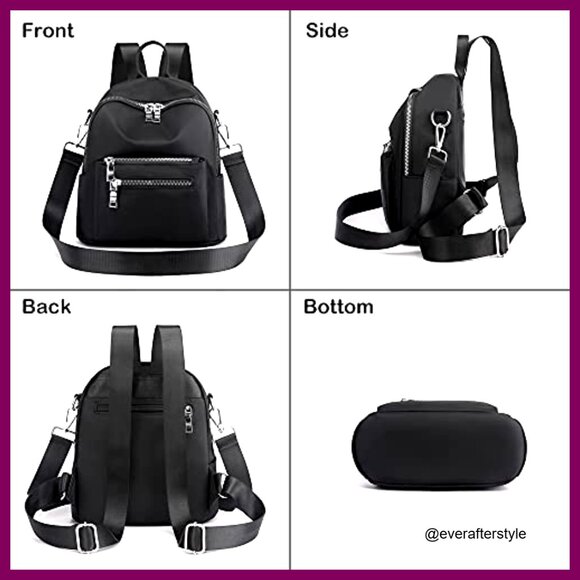 Mini Backpack Purse Nylon Water-Resistant Daypack Convertible Crossbody Chic main image 5